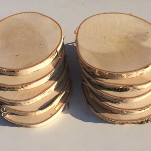 10 PCS |  4” - 5” | Wooden Circles | Wooden Slices | Rustic Wood Slices | Birch Tree | Birch Wooden Discs | Rustic Wedding Decors