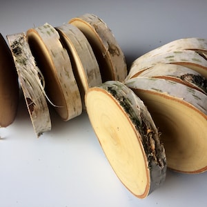 10 PCS |  Wooden Circles | Wooden Slices | Rustic Wood Slices For DIY | Birch Tree | Birch Wooden Discs | Wedding Decoration | Weddings