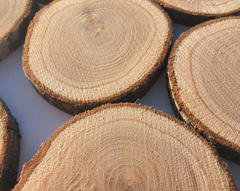 Plastry dębowe, krążki, koła, rękodzieło, dekoracje domu, dekoracja stołu, narzędzia kuchenne, rękodzieło z drewna, drewno, dąb