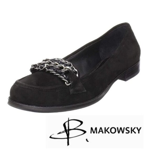 Black Suede Loafers with Silver Detailing Black and Silver Suede Loafer – House of Bijan main image 2