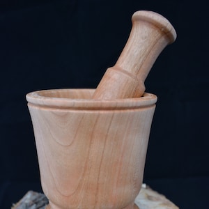 Awesome Handmade Cherry Wood Mortar and Pestle
