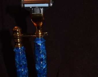 Hermoso hecho a mano 2 piezas afeitado Set Razor / Stand Mach3/Venus
