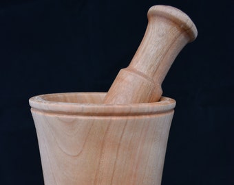 Awesome Handmade Cherry Wood Mortar and Pestle