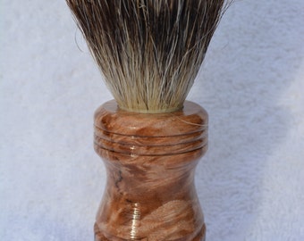 Beautiful Handmade Maple Burl Badger Hair Shaving Brush