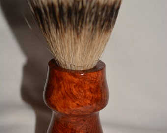 Beautiful Handmade Amboyna Burl Wood  Badger Hair Shaving Brush