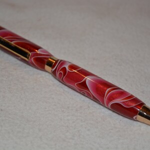 Beautiful Handmade Red Acrylic Ball Point Twist Pen