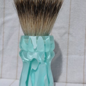 Beautiful Handmade Badger Hair Shaving Brush Called "Arctic Iceberg"