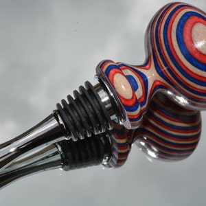 Beautiful Handmade Multi Color Wine Bottle Stopper &quot;The Patriot&quot;