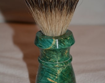 Impresionante brocha de afeitar hecha a mano de Elder Burl de caja teñida