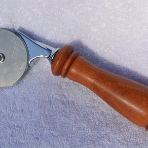 Awesome African Mahogany Wood Pizza Cutter