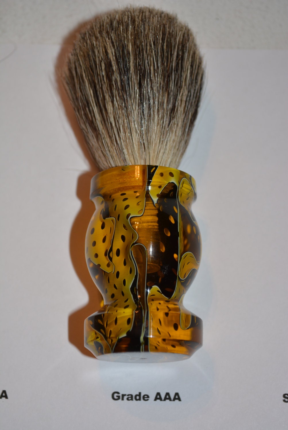 Beautiful Handmade Acrylic 100 Badger Hair Shaving Brush Etsy