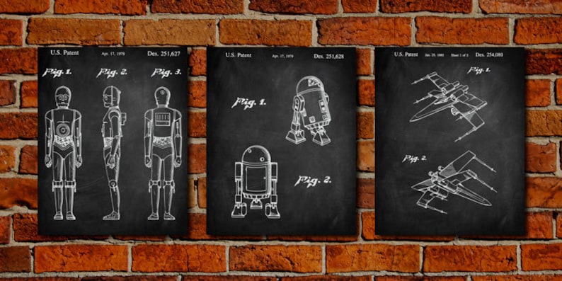Star Wars Set Canvas Art,patent Print Poster,patent Print Art,home Decor,patent Wall Art,vintage Art,vintage Patent Set ppes0030-c