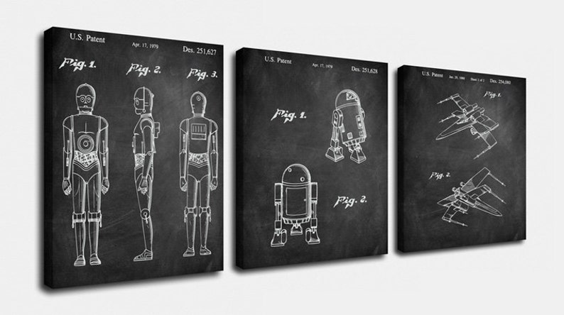 Star Wars Set Canvas Art,patent Print Poster,patent Print Art,home Decor,patent Wall Art,vintage Art,vintage Patent Set ppes0030-c