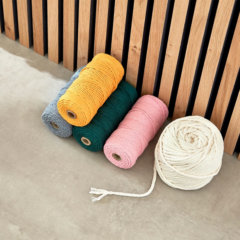 100m of 3mm 100 Cotton Yarn For Macrame & Crafts in Various Etsy