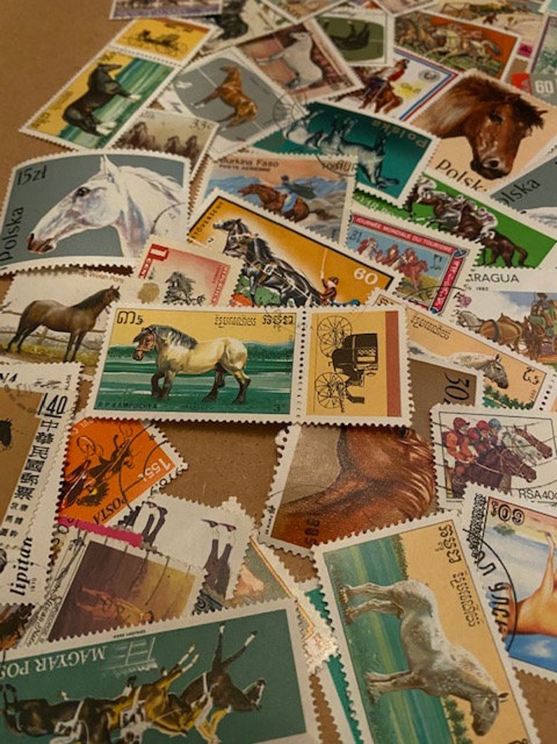 Più di 100 francobolli di cavalli da tutto il mondo Etsy