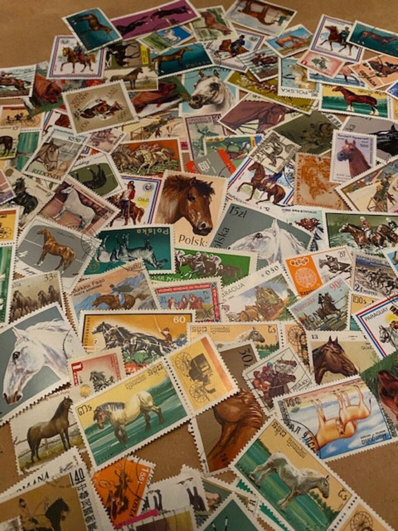 Più di 100 francobolli di cavalli da tutto il mondo Etsy