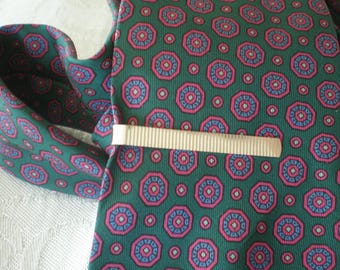 Pinza/pasador de corbata vintage de plata de ley de 1970 - totalmente contrastada - parte frontal acanalada - para cualquier ocasión - un regalo estupendo