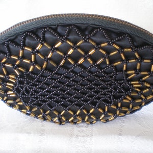Vintage Hand Beaded Empire Made Gold Colour Evening Bag with short