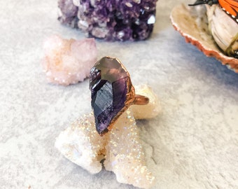 Amethyst Ring : Copper Electroformed