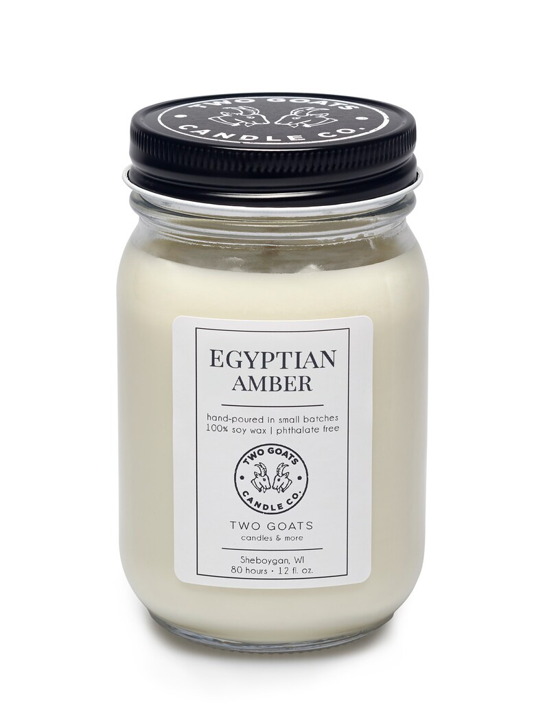Egyptian Amber Soy Candle 12oz Large Jar Scented Candle for