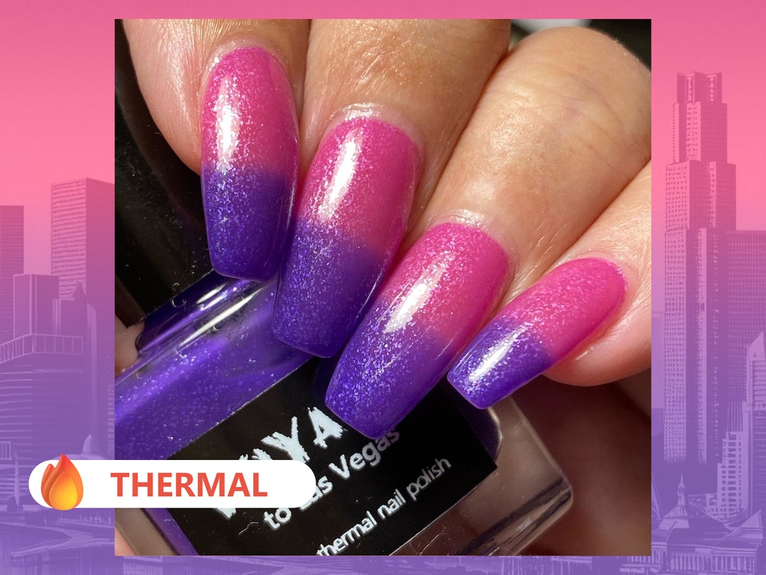 Vegas Thermal Neon Indie Nail Polish Hot Pink Purple Neon Crelly Heat Reactive Nail Polish Summer Nail Art Fingernail Polish Etsy Canada