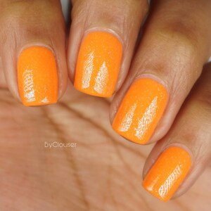 Shanghai Solarthermal Neon Unique Nail Polish, Orange Pink Neon Crelly UV Reactive Nail Polish, Summer Designs Nail Polish image 5