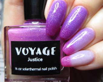Solarthermischer Nagellack [Justice] ändert die Farben von rosa zu lila