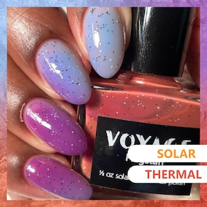 Vernis à ongles indépendant Solarthermal à changement de couleur [Drapeau] Crelly pailleté orange bleu violet rouge, vernis à ongles art automne