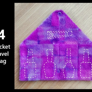 MINI 4-Pocket Reisetasche für Fingernagel Lack, niedliche Nail Art Clutch mit Schutztaschen für den Urlaub, Maniküre Flaschentasche