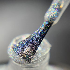 Dubai Halo Holographic Indie Nail Polish, Rainbow Chunky Flakie Glitter Topper Nail Polish, Spring Designs Nail Varnish image 3