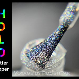 Dubai Halo Holographic Indie Nail Polish, Rainbow Chunky Flakie Glitter Topper Nail Polish, Spring Designs Nail Varnish image 1