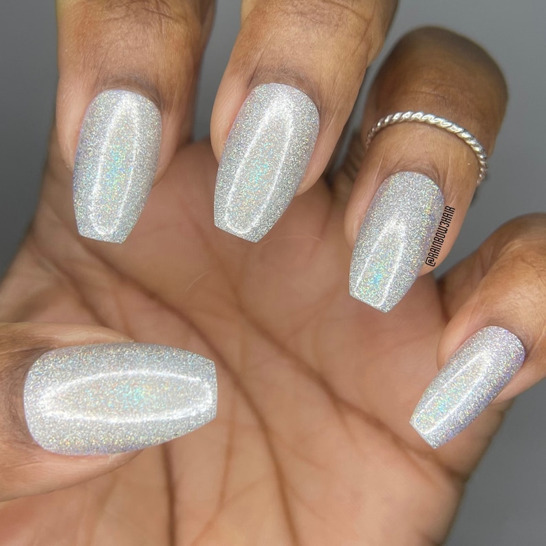 Dubai Halo Holographic Indie Nail Polish, Rainbow Chunky Flakie Glitter Topper Nail Polish, Spring Designs Nail Varnish image 6