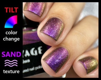 Siwa - Textured Multichrome Indie Nail Polish, Magenta Pink Purple Gold Egypt Inspired Unique Color Changing Autumn Nail Art Nail Lacquer