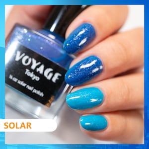 Neon Solar Handmade Nail Polish [Tokyo] Teal Blue Purple Neon Crelly UV Reactive Nail Polish, Turquoise Nail Art Nail Lacquer