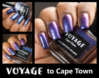 Cape Town - Vernis à ongles Indie Multichrome Flakie, Vernis à ongles Duochrome Bleu Violet Rose Argent Sterling, Vernis à ongles manucure d'hiver