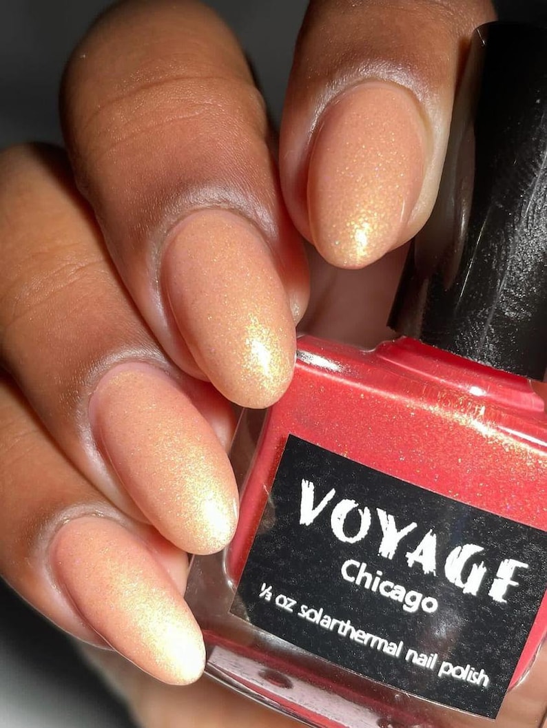 Chicago Vernis à ongles unique Solarthermal couleur changeant, Crelly scintillant doré rouge pourpre, Polish and Beauty Expo 2022, spécial sac VIP image 5