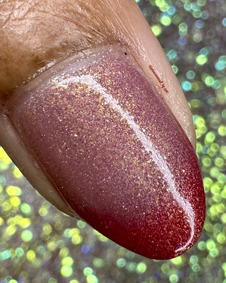 Chicago Solarthermal Color Shifting Unique Nail Polish, Gold Red Purple Flakie Glitter Crelly, Polish and Beauty Expo 2022 VIP Bag Special image 8