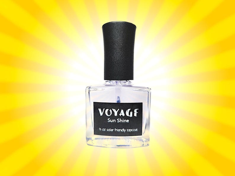 Sun Safe Topcoat for Solar Nail Polish [Sun Shine] Quick Dry Top Coat for UV Changing Lacquer, Fast Dry Glossy Clear Won't Block Colors