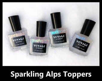 Sparkling Alps - Iridescent Glitter Indie Nail Polish Set, Opal Aurora Unicorn Shimmer Glitter Toppers, Winter Nail Art Nail Lacquer
