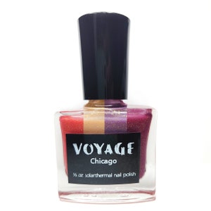 Chicago Vernis à ongles unique Solarthermal couleur changeant, Crelly scintillant doré rouge pourpre, Polish and Beauty Expo 2022, spécial sac VIP image 2