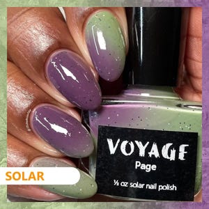 Sun Changing Indie Nail Polish [Page] Green Gray Purple Solar Color Shifting Glitter Crelly, Spooky Season Fall Nail Art Fingernail Polish