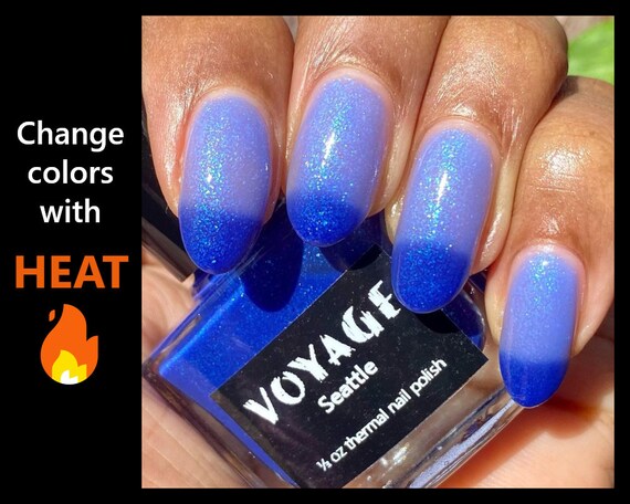 Seattle Thermal Heat Changing Handmade Nail Polish Blue - Etsy Ireland Seattle Thermal Heat Changing Handmade Nail Polish Blue - Etsy Ireland