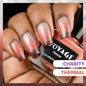 Trithermal Charity Nail Polish [Honor] Silver Coral Pink Brown Glitter Salmon Inspired Indie Thermal, Benefits Indigenous Duwamish Tribe