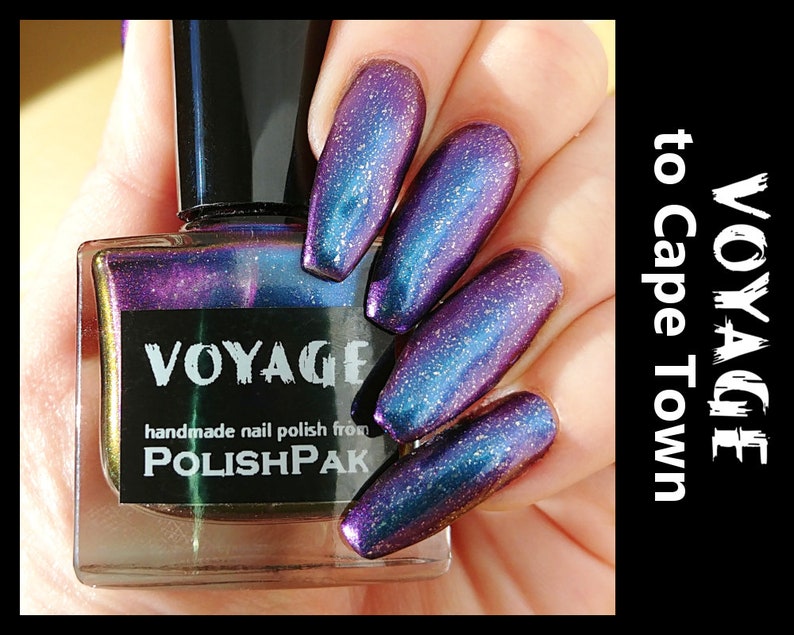 Cape Town Multichrome Flakie Indie Nail Polish Blue Purple Etsy