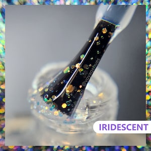 Iridescent Glitter Indie Nail Polish Set [Sparkling Alps] Opal Aurora Unicorn Shimmer Glitter Toppers, Winter Nail Art Nail Lacquer