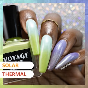 Vernis à ongles indépendant Solarthermal [Reykjavik] crème gris bleu sarcelle scintillant vert sarcelle, vernis à ongles inspiré du lagon bleu d'Islande pour changer d'humeur