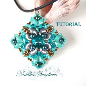 Beading Tutorial, Laguna Pendant ,Bead Pattern PDF, Instant Download.