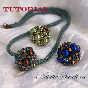 Beading Tutorial, Necklace with Bead Pendant, Jewelry Tutorial,  Bead Pattern PDF, Instant Download.