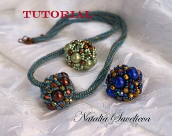 Tutorial de abalorios, collar con colgante de cuentas, tutorial de joyería, patrón de cuentas en PDF, descarga instantánea.