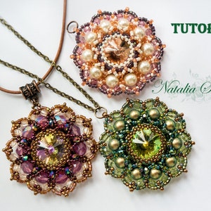 Beading Tutorial, Pearl Pendant, Bead Pattern PDF, Jewelry Tutorial, Instant Download.